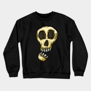 Spooky Halloween Skull Cartoon Illustration Lonely Boy Crewneck Sweatshirt